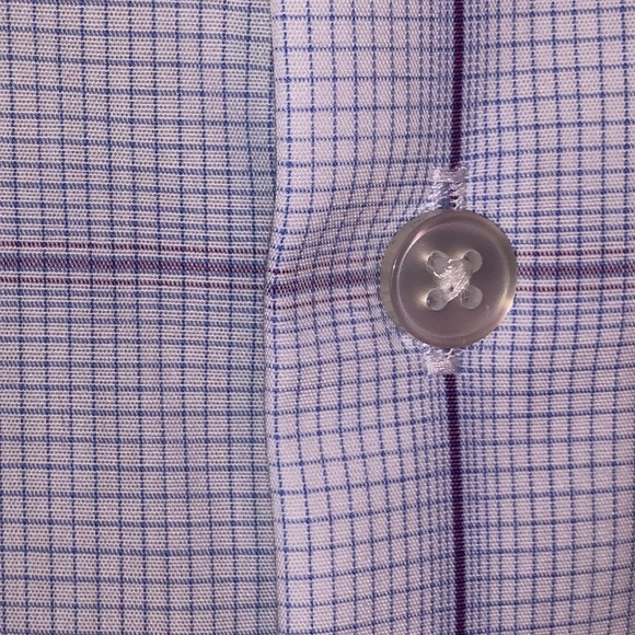 Calvin Klein Purple Windowpane Dress Shirt, 17 - Picture 5 of 5